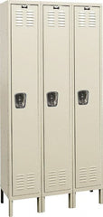 Hallowell - 3 Door, 1 Tier, Galvanite Corrosion Resistant Wardrobe & Box Lockers - All Tool & Supply