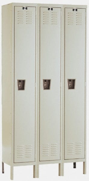 Hallowell - 3 Door, 1 Tier, Galvanite Corrosion Resistant Wardrobe & Box Lockers - All Tool & Supply