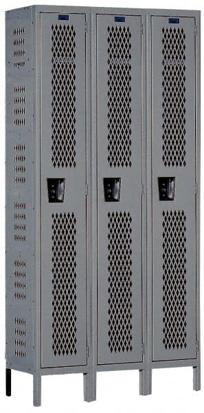 Hallowell - 3 Door, 1 Tier, Heavy-Duty Ventilated Wardrobe & Box Lockers - All Tool & Supply