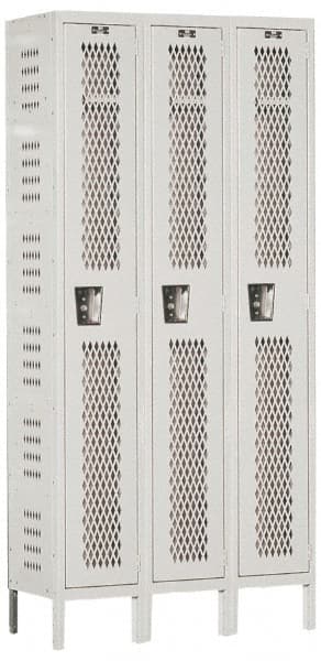 Hallowell - 3 Door, 1 Tier, Heavy-Duty Ventilated Wardrobe & Box Lockers - All Tool & Supply