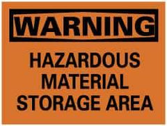 NMC - "Warning - Hazardous Material Storage Area", 7" Long x 10" Wide, Rigid Plastic Safety Sign - Rectangle, 0.05" Thick, Use for Hazardous Materials - All Tool & Supply