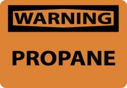 NMC - "Warning - Propane", 10" Long x 14" Wide, Pressure-Sensitive Vinyl Safety Sign - Rectangle, 0.004" Thick, Use for Hazardous Materials - All Tool & Supply