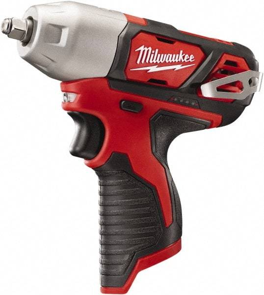 Milwaukee Tool - 3/8" Drive 12 Volt Pistol Grip Cordless Impact Wrench & Ratchet - 0 to 2,500 RPM, 0 to 3,300 BPM, 100 Ft/Lb Torque, Lithium-Ion Batteries Not Included - All Tool & Supply