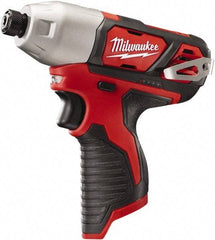 Milwaukee Tool - 12 Volt, 1/4" Drive, 1,000 In/Lb Torque, Cordless Impact Driver - Pistol Grip Handle, 2500 RPM, Lithium-Ion, Bare Tool - All Tool & Supply