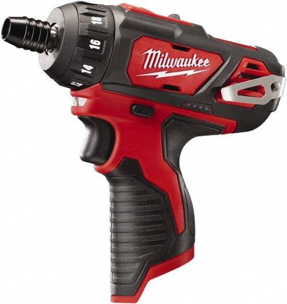 Milwaukee Tool - 12 Volts, Lithium-Ion Battery, Pistol Grip Cordless Screwdriver - 2 Speeds, 400 and 1,500 RPM, 275 Inch/Lbs. Torque - All Tool & Supply