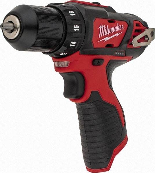 Milwaukee Tool - 12 Volt 3/8" Chuck Pistol Grip Handle Cordless Drill - 0-400 & 0-1500 RPM, Keyless Chuck, Reversible, Lithium-Ion Batteries Not Included - All Tool & Supply