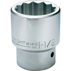 Wright Tool & Forge - Hand Sockets; Drive Size (Inch): 1 ; Size (Inch): 2-3/8 ; Type: Standard ; Tool Type: Hand Socket ; Number of Points: 12 ; Finish/Coating: Full Polish Chrome - Exact Industrial Supply