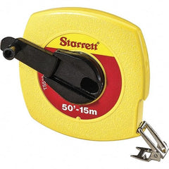 Starrett - 50' x 3/8" Yellow Blade Tape Measure - 1/8" & 1mm Graduation, L6 Graduation Style, Yellow Case - All Tool & Supply