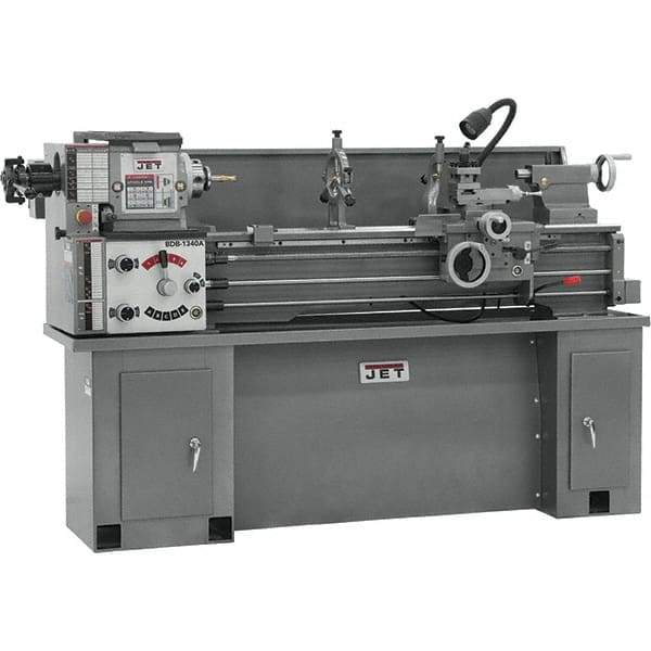 Jet - 13" Swing, 40" Between Centers, 230 Volt, Single Phase Bench Lathe - 5MT Taper, 2 hp, 60 to 1,240 RPM, 1-3/8" Bore Diam, 30" Deep x 29" High x 75-1/2" Long - All Tool & Supply