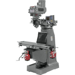 Jet - 9" Table Width x 42" Table Length, Variable Speed Pulley Control, 1 Phase Knee Milling Machine - R8 Spindle Taper, 2 hp - All Tool & Supply