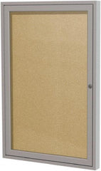 Ghent - 36" Wide x 24" High Enclosed Cork Bulletin Board - Vinyl, Caramel - All Tool & Supply