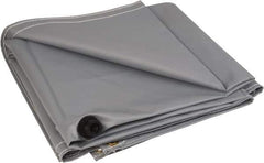 PRO-SAFE - Tarp-Shaped Heavy Duty Flame Retardant Roof Leak Diverter - 10' Long x 10' Wide x 18 mil Thick, Gray - All Tool & Supply