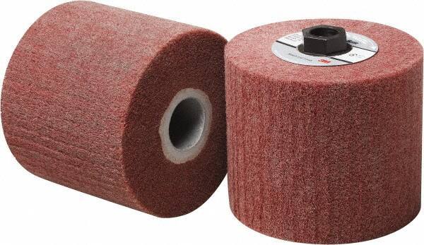 3M - 4-1/2" Diam Aluminum Oxide Match & Finish Flap Brush - 5/8-11 Thread, 4" Wide, Density 5, Nonwoven, Very Fine Grade, 3,500 Max RPM - All Tool & Supply