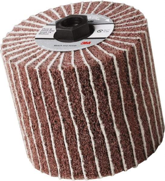 3M - 4-1/2" Diam 150 Grit Aluminum Oxide Unmounted Flap Wheel - 5/8-11 Threaded Hole, 4" Wide, Nonwoven & Coated, Grade Fine, 3,500 Max RPM - All Tool & Supply