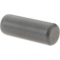 Value Collection - 3/8" Diam x 1" Pin Length Grade 8 Alloy Steel Standard Dowel Pin - Bright Finish, C 47-58 & C 60 (Surface) Hardness, 16,550 Lb (Single Shear), 33,100 Lb (Double Shear) Breaking Strength, 1 Beveled & 1 Rounded End - All Tool & Supply