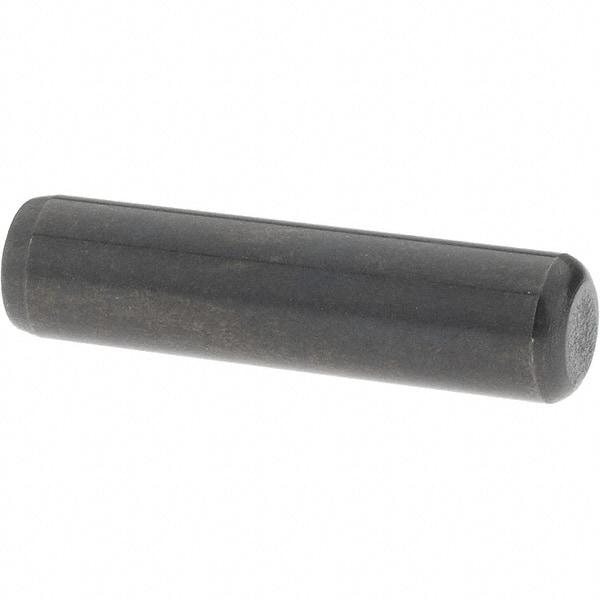 Value Collection - 1/4" Diam x 1" Pin Length Grade 8 Alloy Steel Standard Dowel Pin - Bright Finish, C 47-58 & C 60 (Surface) Hardness, 14,720 Lb (Double Shear), 7,360 Lb (Single Shear) Breaking Strength, 1 Beveled & 1 Rounded End - All Tool & Supply