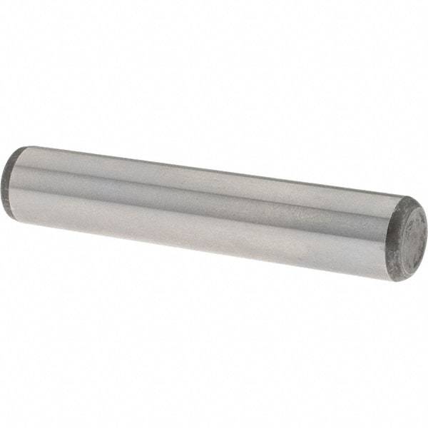 Value Collection - 3/8" Diam x 2" Pin Length Grade 8 Alloy Steel Standard Dowel Pin - C 50-58 Hardness, 28,700 Lb Breaking Strength, 1 Beveled & 1 Rounded End - All Tool & Supply