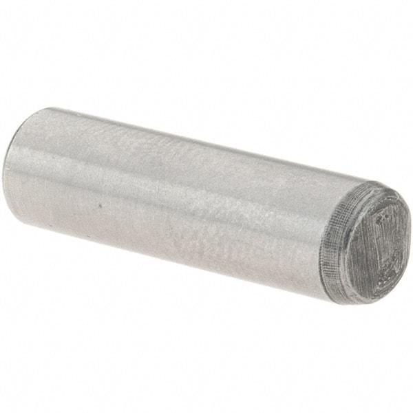 Value Collection - 1/4" Diam x 7/8" Pin Length Grade 8 Alloy Steel Standard Dowel Pin - C 50-58 Hardness, 12,800 Lb Breaking Strength, 1 Beveled & 1 Rounded End - All Tool & Supply