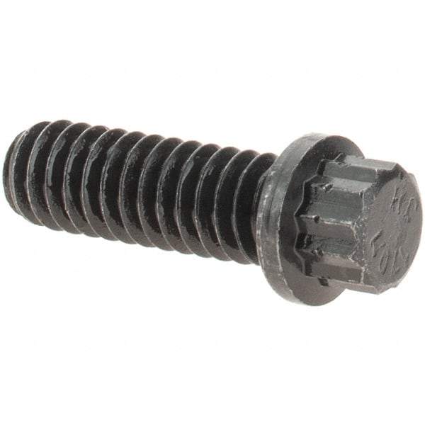 Value Collection - 1/4-20 UNC, 3/4" Long, 12 Point Drive Flange Bolt - Alloy Steel, Plain Finish - All Tool & Supply