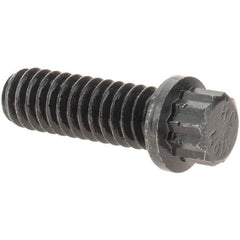 Value Collection - 1/4-20 UNC, 3/4" Long, 12 Point Drive Flange Bolt - Alloy Steel, Plain Finish - All Tool & Supply