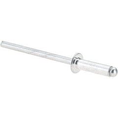 Value Collection - Size 45 Dome Head Aluminum Open End Blind Rivet - Aluminum Mandrel, 0.251" to 0.312" Grip, 1/4" Head Diam, 0.129" to 0.133" Hole Diam, 0.462" Length Under Head, 1/8" Body Diam - All Tool & Supply