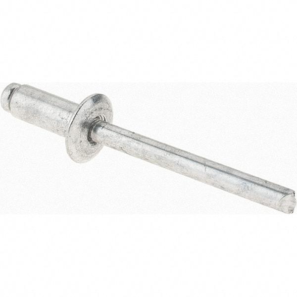 Value Collection - Size 64 Dome Head Aluminum Open End Blind Rivet - Aluminum Mandrel, 0.188" to 1/4" Grip, 3/8" Head Diam, 0.192" to 0.198" Hole Diam, 0.45" Length Under Head, 3/16" Body Diam - All Tool & Supply