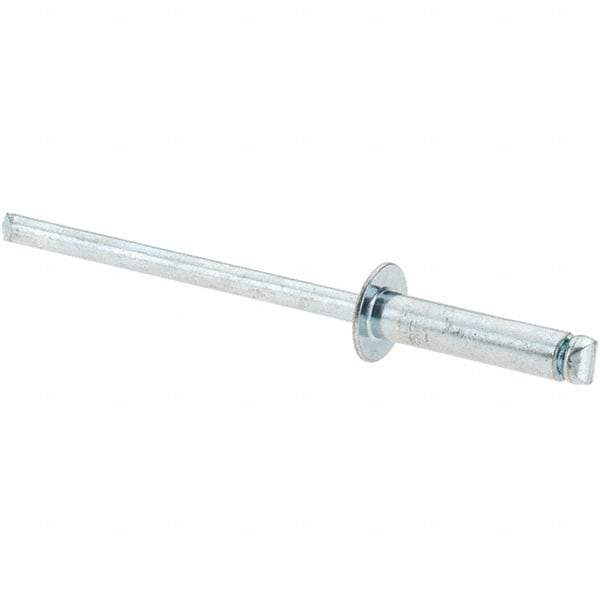 Value Collection - Size 46 Dome Head Steel Open End Blind Rivet - Steel Mandrel, 0.313" to 3/8" Grip, 1/4" Head Diam, 0.129" to 0.133" Hole Diam, 0.525" Length Under Head, 1/8" Body Diam - All Tool & Supply