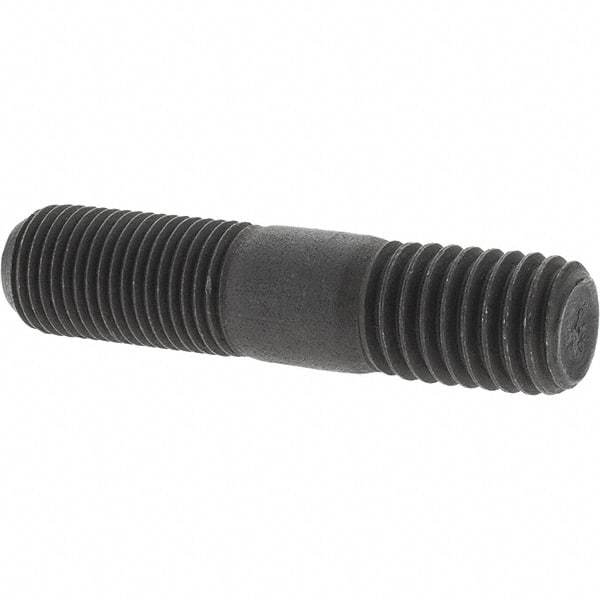 Value Collection - 1/2-20 Long Thread, 1/2-13 Short Thread, 2-1/4" OAL Unequal Double Threaded Stud - Steel, Uncoated, 1-1/16" Long Thread Length, 3/4" Short Thread Length - All Tool & Supply