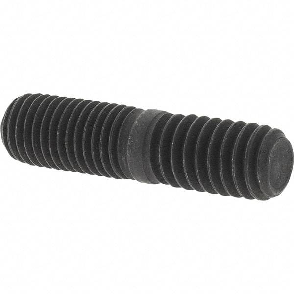 Value Collection - 5/16-24 Long Thread, 5/16-18 Short Thread, 1-1/4" OAL Unequal Double Threaded Stud - Steel, Uncoated, 5/8" Long Thread Length, 1/2" Short Thread Length - All Tool & Supply