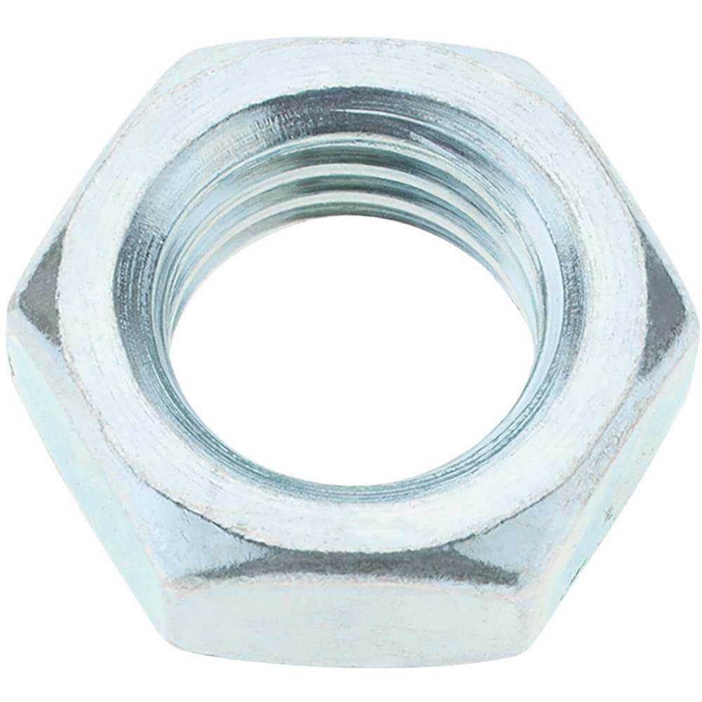 Value Collection - 7/8-9 UNC Steel Right Hand Hex Jam Nut - 1-5/16" Across Flats, 0.4844" High, Zinc-Plated Finish - All Tool & Supply