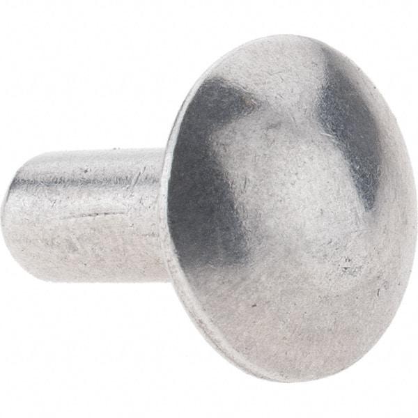 Value Collection - 3/16" Body Diam, Brazier Aluminum Solid Rivet - 1/2" Length Under Head - All Tool & Supply