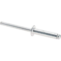 Value Collection - Size 610 Dome Head Aluminum Open End Blind Rivet - Aluminum Mandrel, 0.501" to 5/8" Grip, 3/8" Head Diam, 0.192" to 0.198" Hole Diam, 0.825" Length Under Head, 3/16" Body Diam - All Tool & Supply