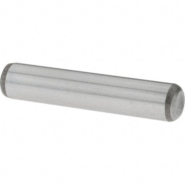 Value Collection - 1/4" Diam x 1-1/4" Pin Length Grade 8 Alloy Steel Standard Dowel Pin - C 50-58 Hardness, 12,800 Lb Breaking Strength, 1 Beveled & 1 Rounded End - All Tool & Supply