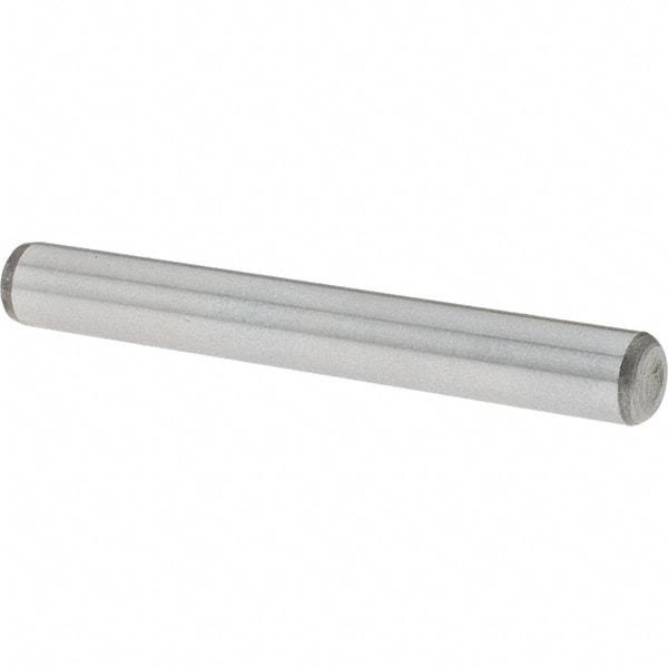 Value Collection - 1/4" Diam x 2" Pin Length Grade 8 Alloy Steel Standard Dowel Pin - C 50-58 Hardness, 12,800 Lb Breaking Strength, 1 Beveled & 1 Rounded End - All Tool & Supply