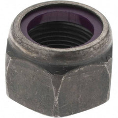 Value Collection - 1-14 UNF Grade 8 Hex Lock Nut with Nylon Insert - 1-7/16" Width Across Flats, 1-3/64" High, Uncoated - All Tool & Supply