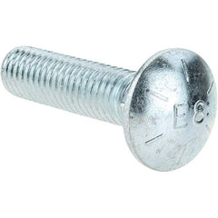 Value Collection - 1/2-13 UNC 2" Length Under Head, Standard Square Neck, Carriage Bolt - Grade 8 Alloy Steel, Zinc-Plated Clear Chromate Finish - All Tool & Supply