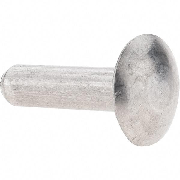 Value Collection - 1/4" Body Diam, Brazier Aluminum Solid Rivet - 1" Length Under Head - All Tool & Supply