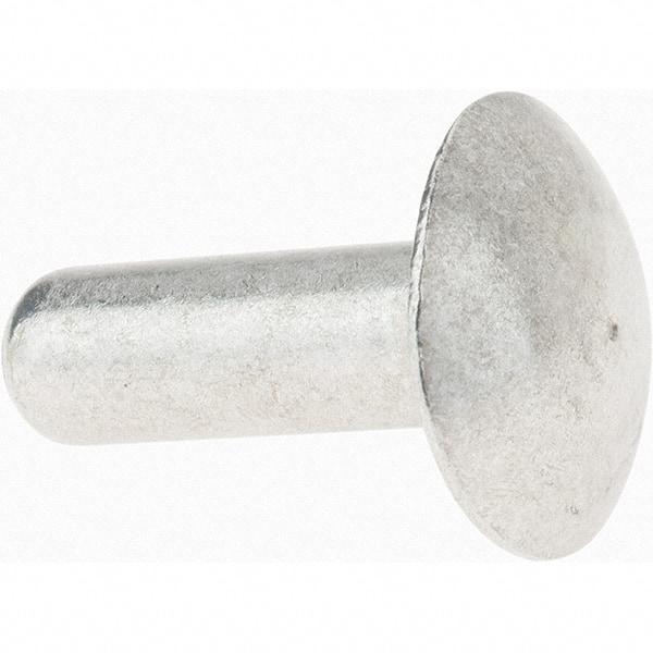 Value Collection - 1/4" Body Diam, Brazier Aluminum Solid Rivet - 3/4" Length Under Head - All Tool & Supply