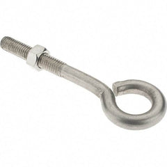 Value Collection - 1/2-13, Stainless Steel Wire Turned Open Eye Bolt - 2-1/2" Thread Length, 1" ID, 4" Shank Length - All Tool & Supply