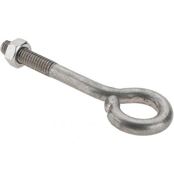 Value Collection - 5/16-18, Stainless Steel Wire Turned Open Eye Bolt - 1-1/4" Thread Length, 5/8" ID, 2-1/2" Shank Length - All Tool & Supply