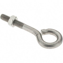 Value Collection - 5/16-18, Stainless Steel Wire Turned Open Eye Bolt - 1-1/4" Thread Length, 5/8" ID, 2" Shank Length - All Tool & Supply