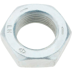 Made in USA - 1-14 UNF Steel Left Hand Hex Jam Nut - 1-1/2" Across Flats, 0.5469" High, Zinc Clear Finish - All Tool & Supply