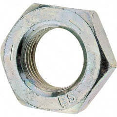 Value Collection - 9/16-18 UNF Steel Left Hand Hex Jam Nut - 7/8" Across Flats, 5/16" High, Zinc Clear Finish - All Tool & Supply