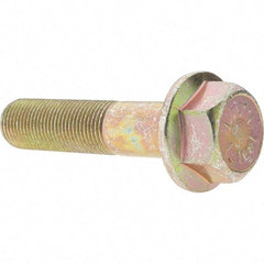 Value Collection - 5/8-18 UNF, 2-3/4" Length Under Head, Hex Drive Flange Bolt - 1-1/2" Thread Length, Grade 8 Alloy Steel, Smooth Flange, Zinc-Plated Finish - All Tool & Supply