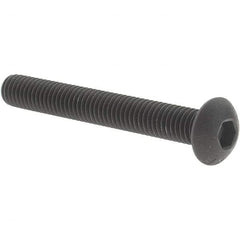 Value Collection - #10-32 UNF Hex Socket Drive, Button Screw - Alloy Steel, Black Oxide Finish, Fully Threaded, 1-1/2" Length Under Head - All Tool & Supply