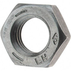 Value Collection - 5/16-24 UNF Steel Left Hand Hex Jam Nut - 1/2" Across Flats, 3/16" High, Zinc Clear Finish - All Tool & Supply