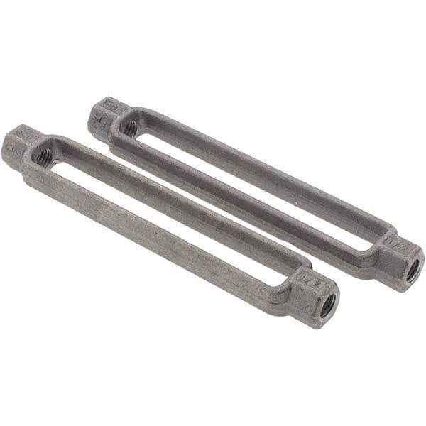 Value Collection - 2,200 Lb Load Limit, 1/2" Thread Diam, 6" Take Up, Steel Turnbuckle Body Turnbuckle - 7-1/2" Body Length, 3/4" Neck Length - All Tool & Supply