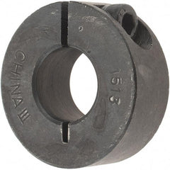 Value Collection - 15mm Bore, Steel, One Piece Clamp Collar - 1-3/8" Outside Diam - All Tool & Supply