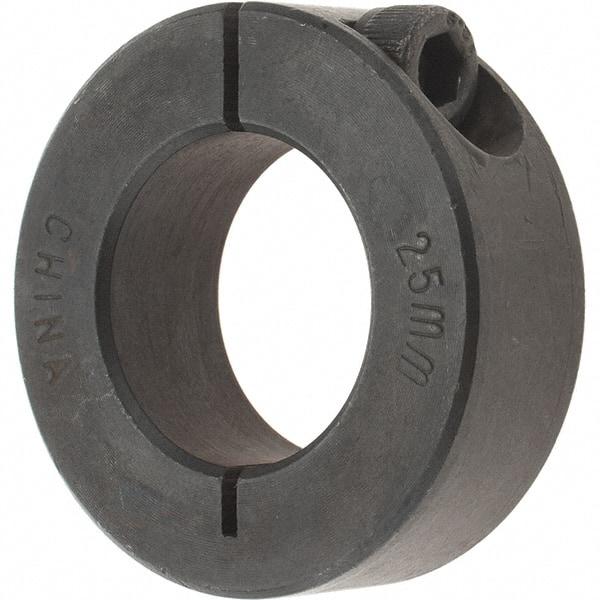 Value Collection - 25mm Bore, Steel, One Piece Clamp Collar - 1-7/8" Outside Diam - All Tool & Supply