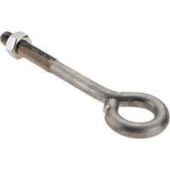 Value Collection - 5/16-18, Stainless Steel Wire Turned Open Eye Bolt - 1-1/2" Thread Length, 5/8" ID, 3" Shank Length - All Tool & Supply